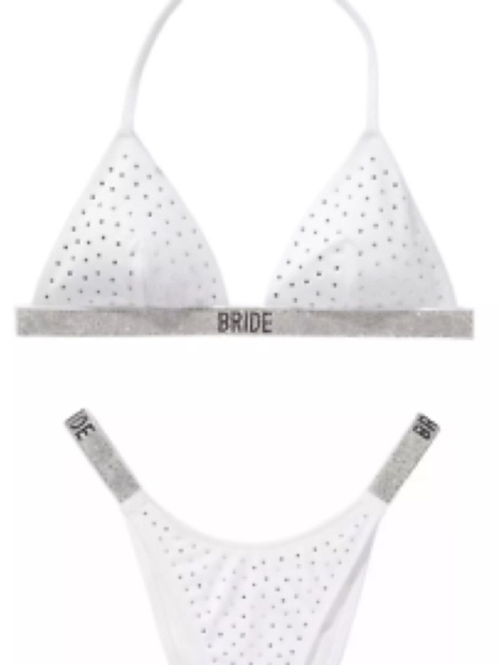 Bride White Rhinestone Bikini Set